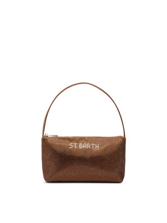 Mini bag Strassy with brown rhinestones