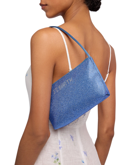 Mini bag Strassy with avio blue rhinestones