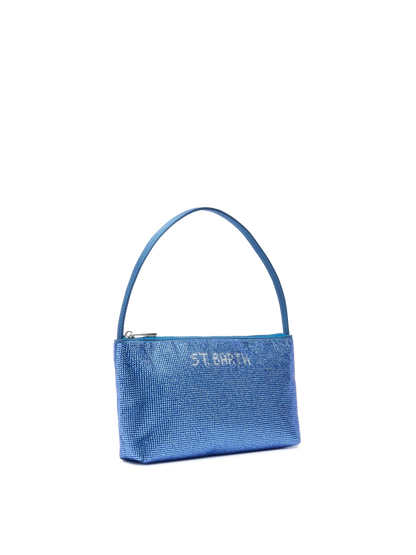 Mini bag Strassy with avio blue rhinestones