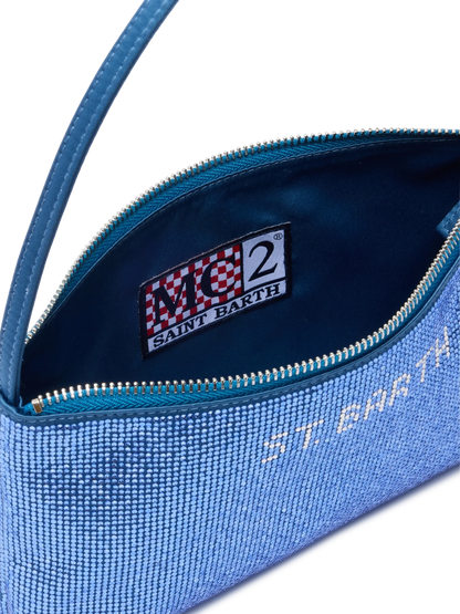 Mini bag Strassy with avio blue rhinestones