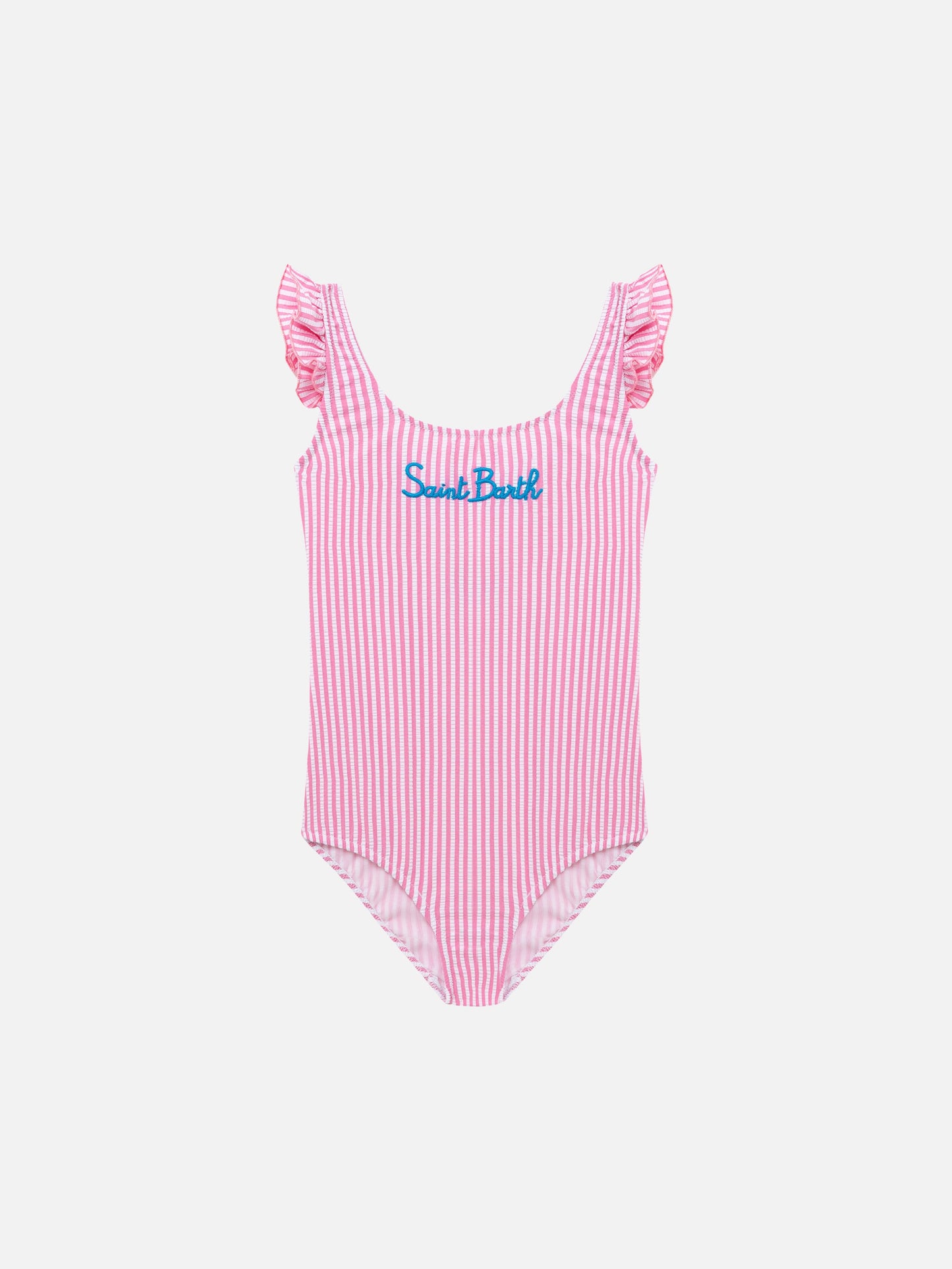 Tilda one-piece seersucker swimsuit with ruffled straps