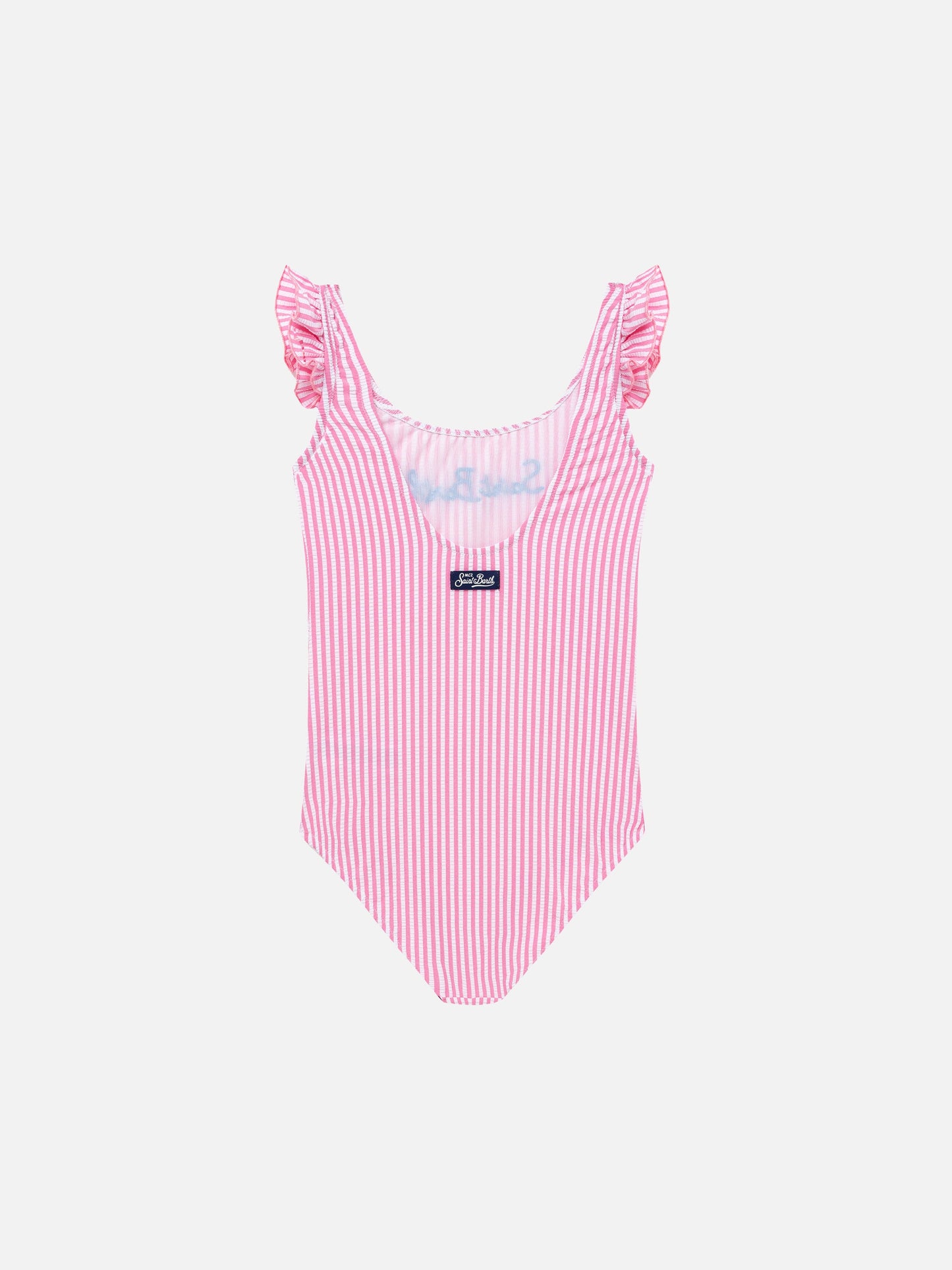 Tilda one-piece seersucker swimsuit with ruffled straps