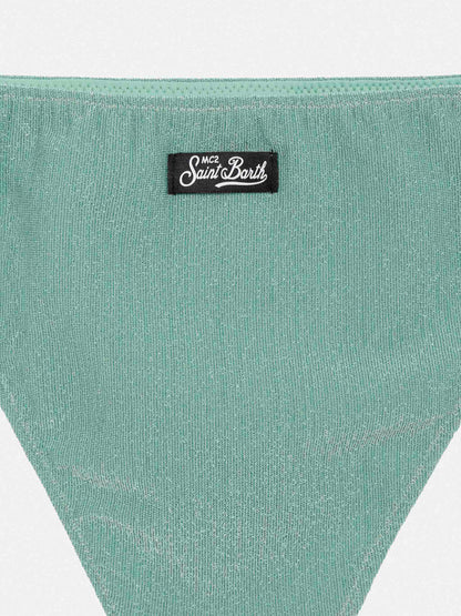 Tilly lurex bikini with smocked point embroidery