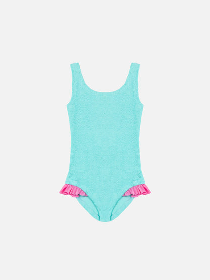 Tiana water green crinckle one-piece swimsuit