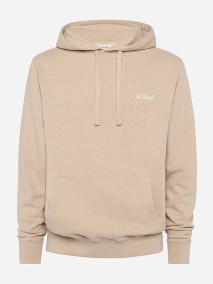 Mélange beige sweatshirt Tribeca with St. Barth embroidery