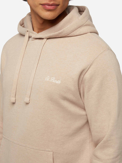 Mélange beige sweatshirt Tribeca with St. Barth embroidery