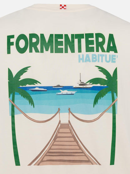 Organic cotton T-shirt with Formentera postcard print