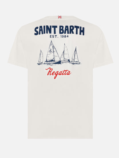 Organic cotton T-shirt with Saint Barth regatta print