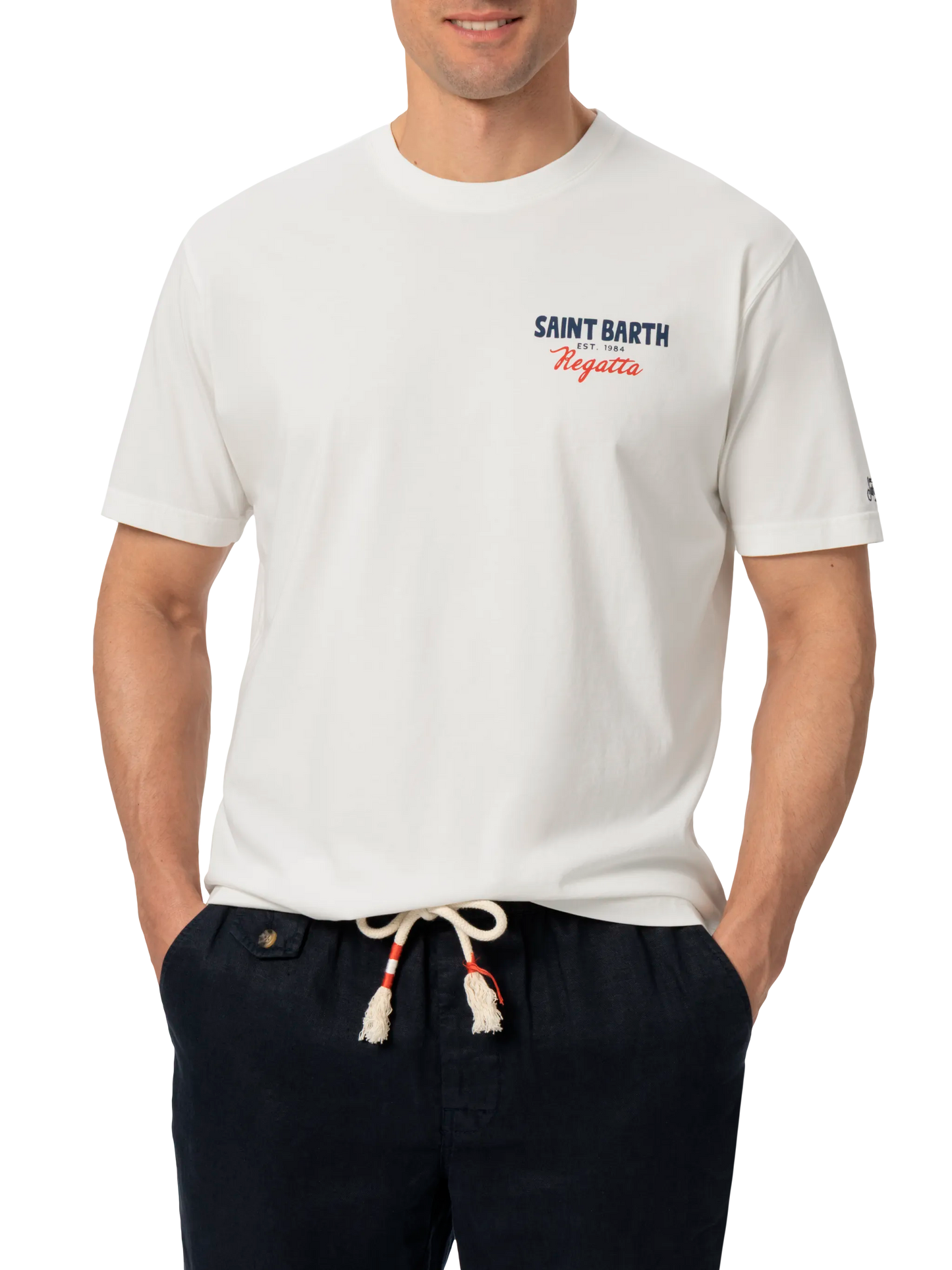 Organic cotton T-shirt with Saint Barth regatta print