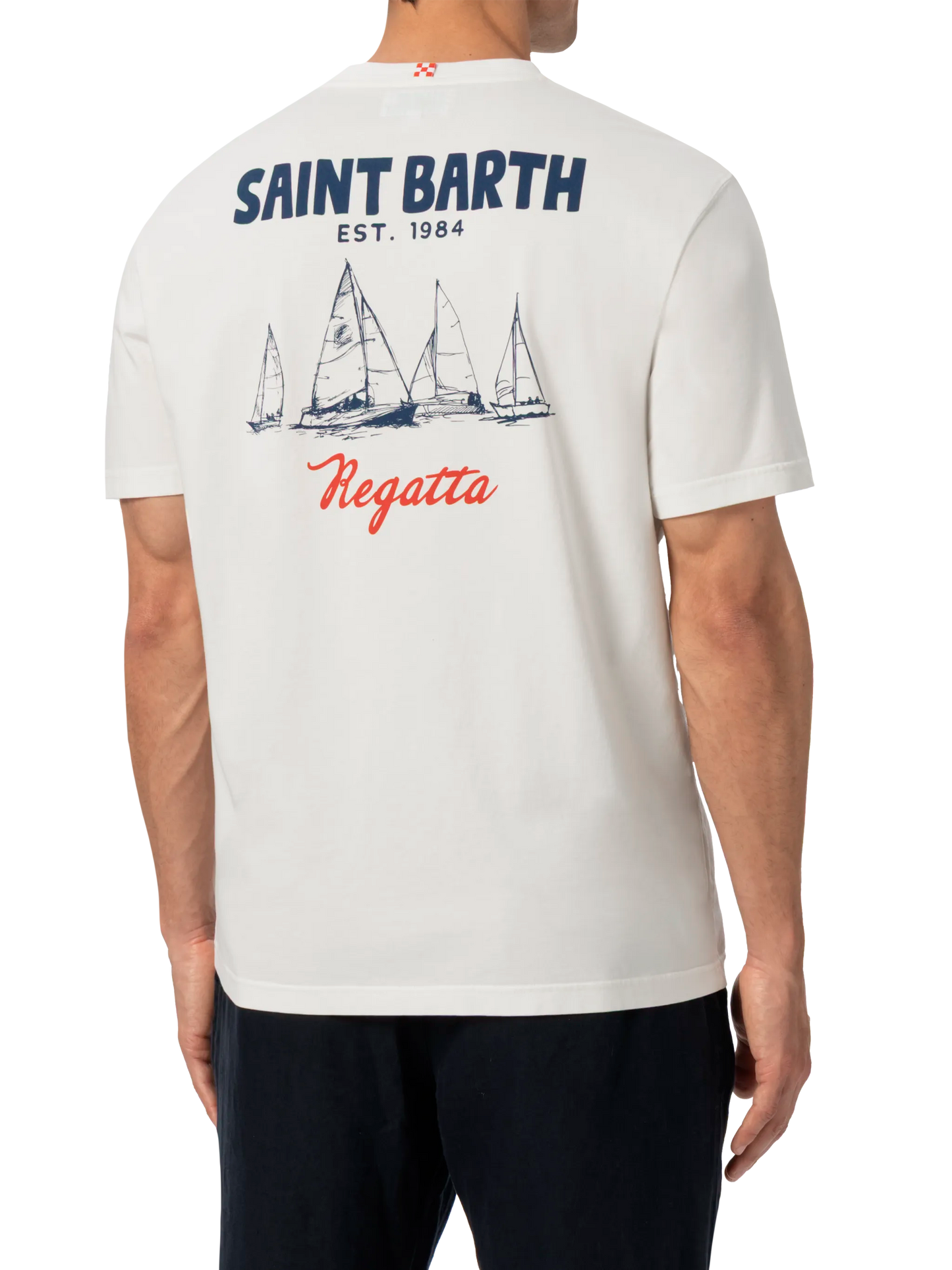 Organic cotton T-shirt with Saint Barth regatta print