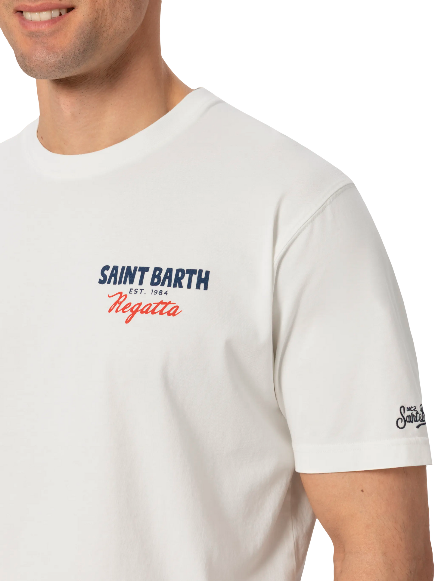 Organic cotton T-shirt with Saint Barth regatta print