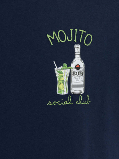 Organic cotton T-shirt with mojito social club embroidery