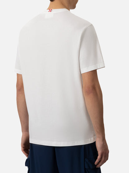 Organic cotton T-shirt with St. Barth Snoopy bomber embroidery | SNOOPY PEANUTS® SPECIAL EDITION