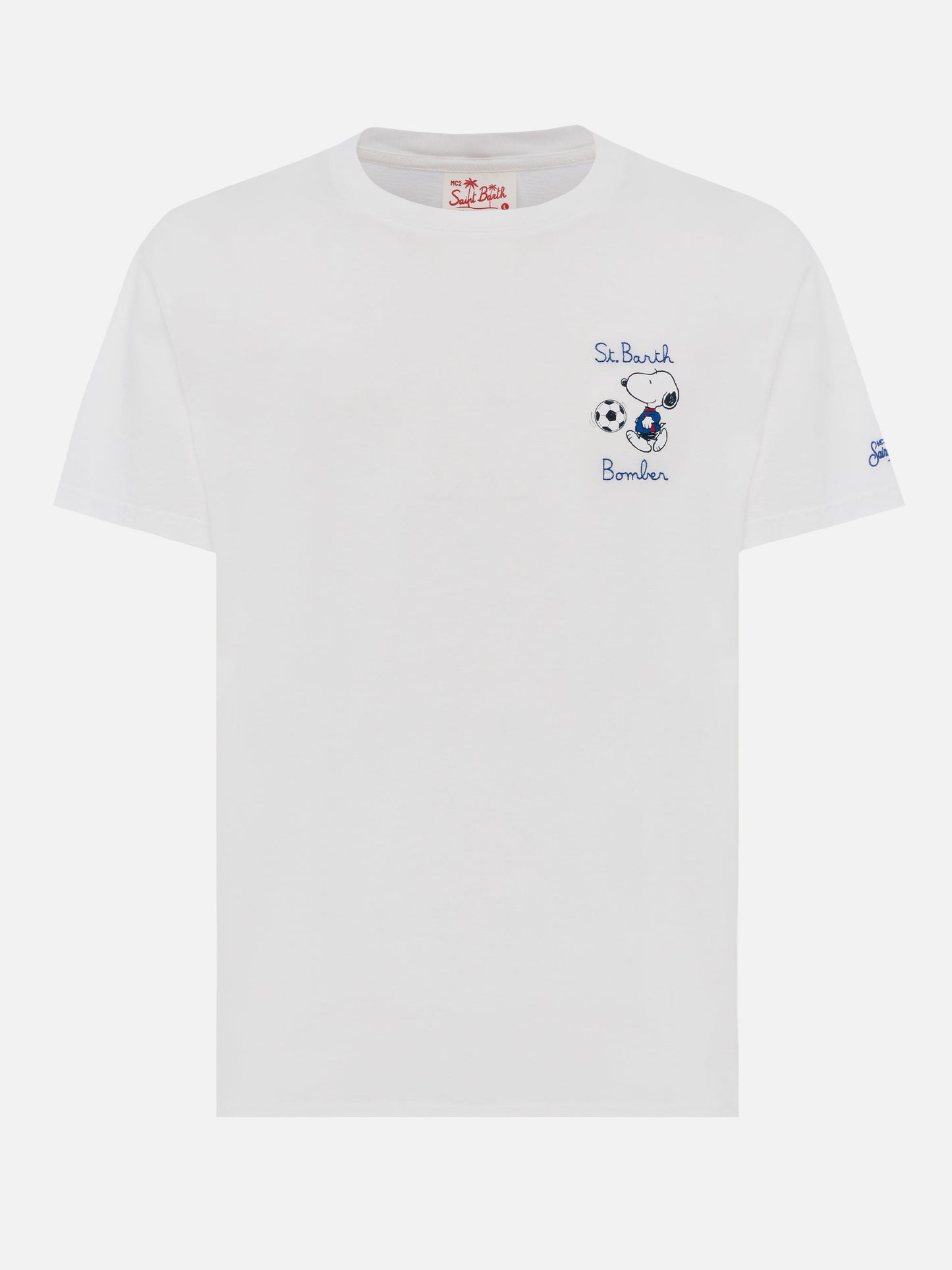 Organic cotton T-shirt with St. Barth Snoopy bomber embroidery | SNOOPY PEANUTS® SPECIAL EDITION