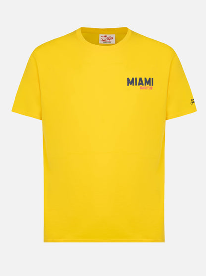Organic cotton T-shirt with Miami postcard print
