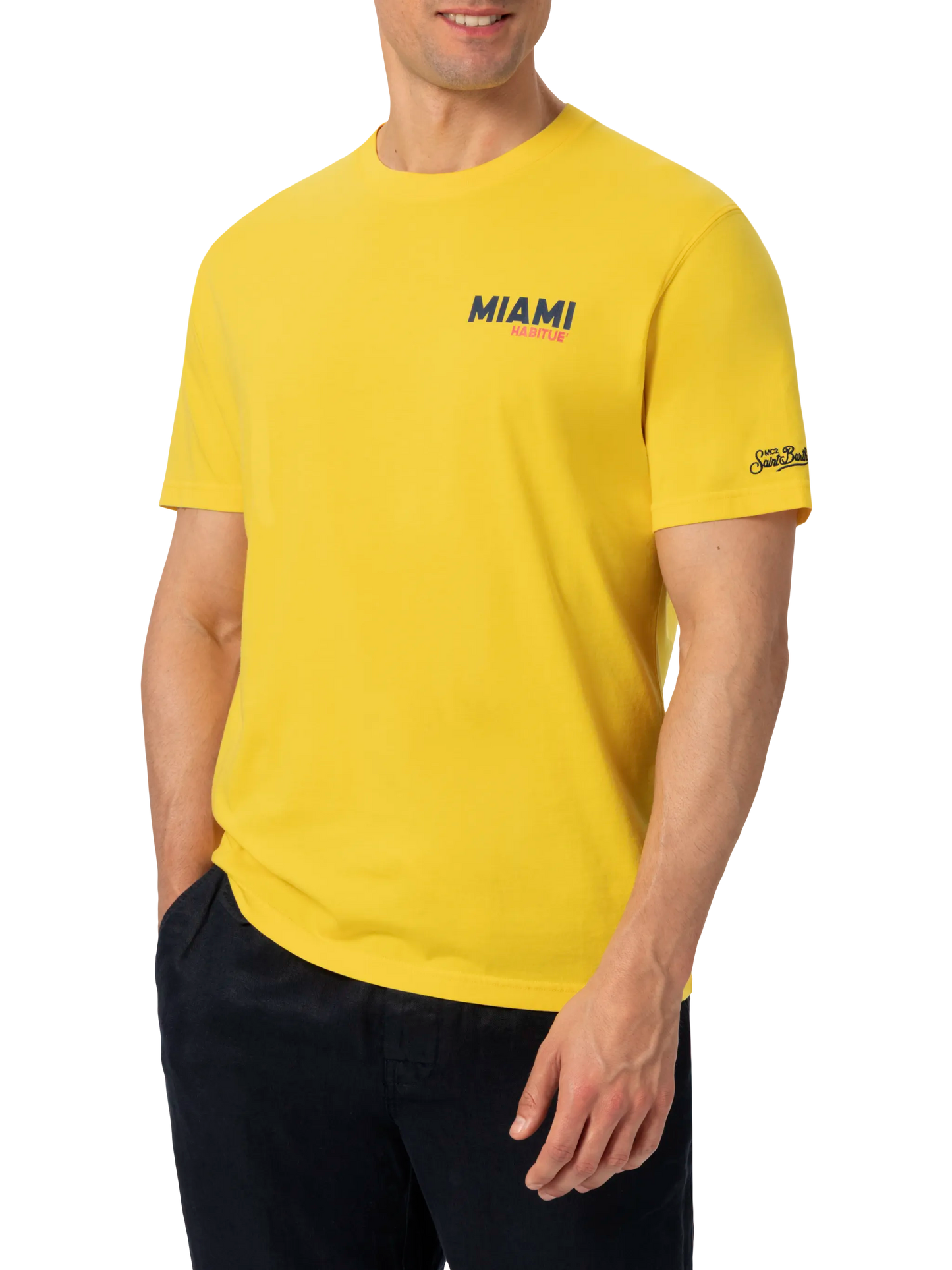 Organic cotton T-shirt with Miami postcard print