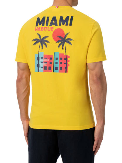 Organic cotton T-shirt with Miami postcard print