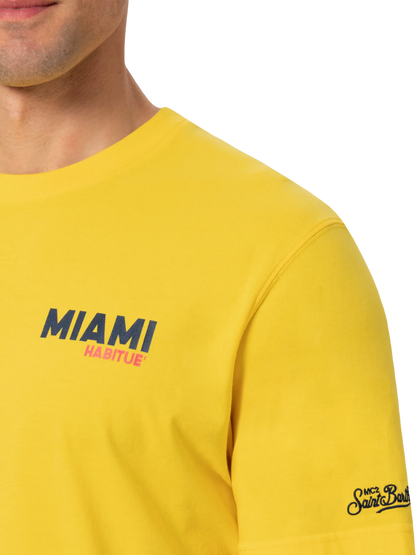 Organic cotton T-shirt with Miami postcard print