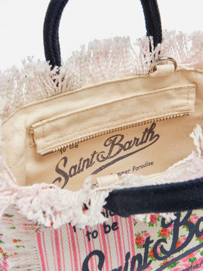 Cotton canvas Mini Vanity bag with flower patch print - MC2 Saint Barth