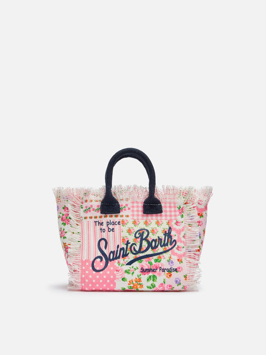 Cotton canvas Mini Vanity bag with flower patch print - MC2 Saint Barth