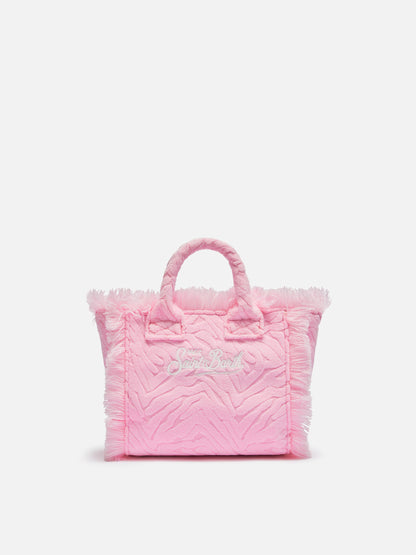 Pink zebra embossed Mini Vanity Sponge Bag - MC2 Saint Barth