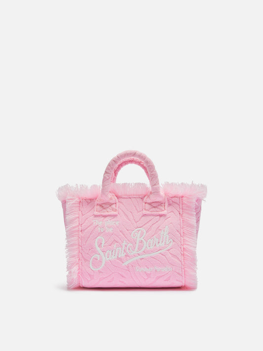 Pink zebra embossed Mini Vanity Sponge Bag