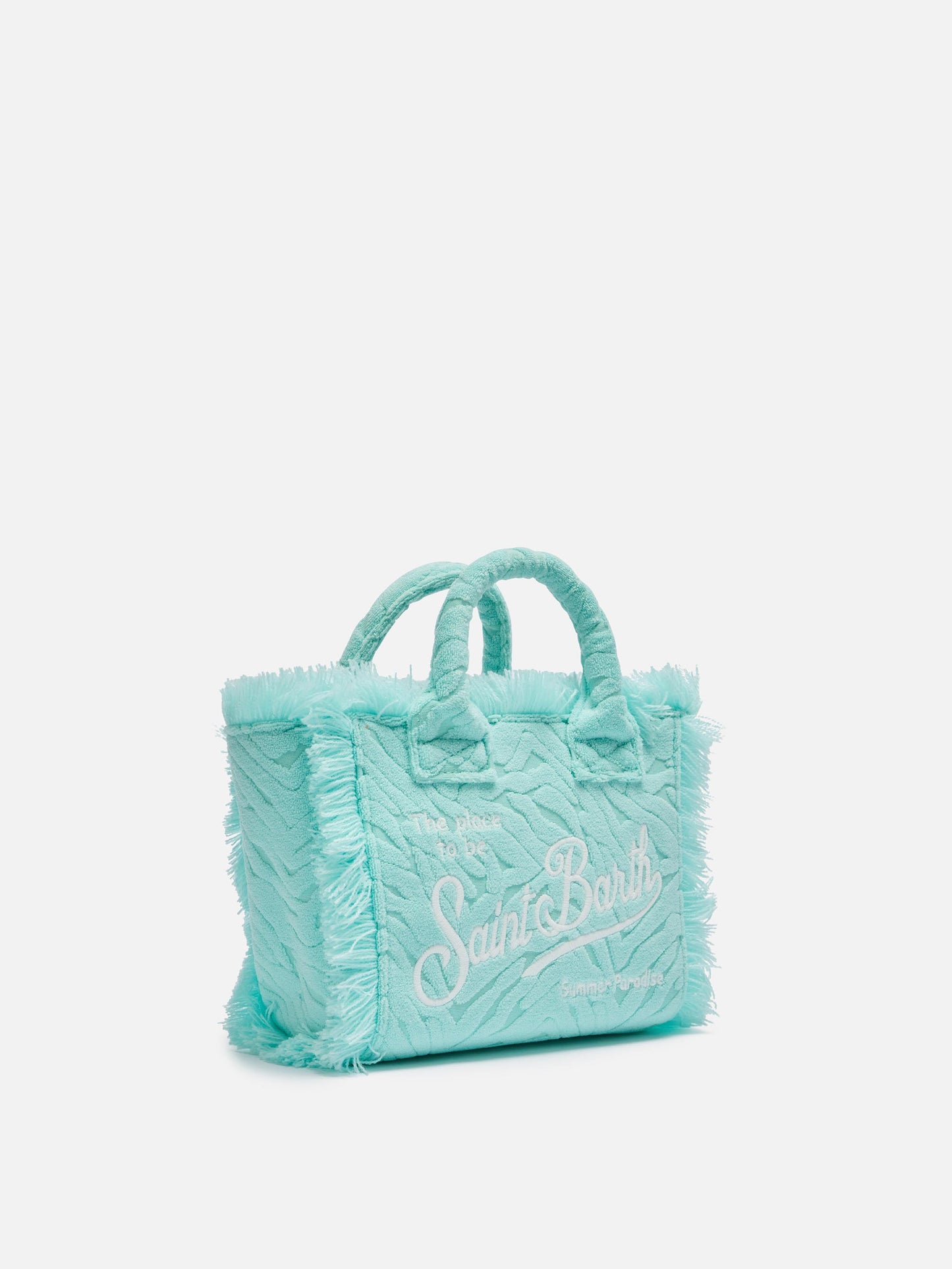 Water green zebra embossed Mini Vanity Sponge Bag