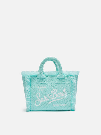 Water green zebra embossed Mini Vanity Sponge Bag