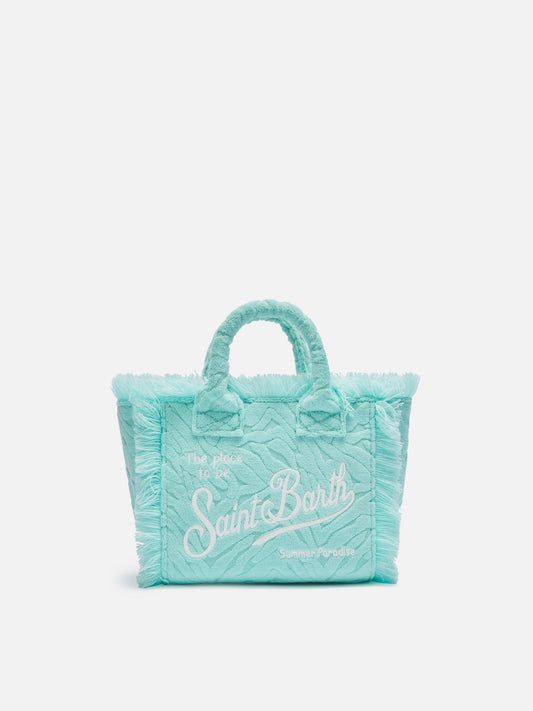 Water green zebra embossed Mini Vanity Sponge Bag