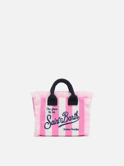 Mini Vanity Sponge Bag with pink striped print