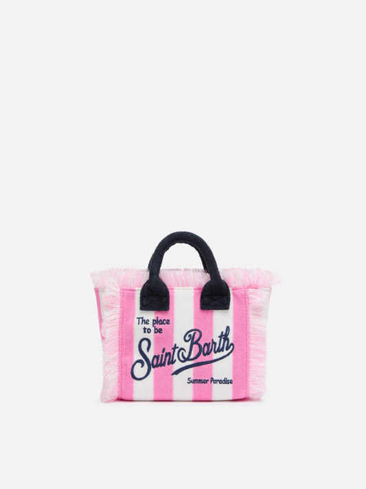 Mini Vanity Sponge Bag with pink striped print
