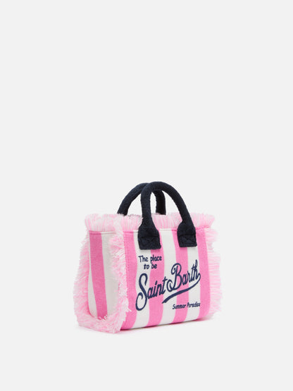 Mini Vanity Sponge Bag with pink striped print