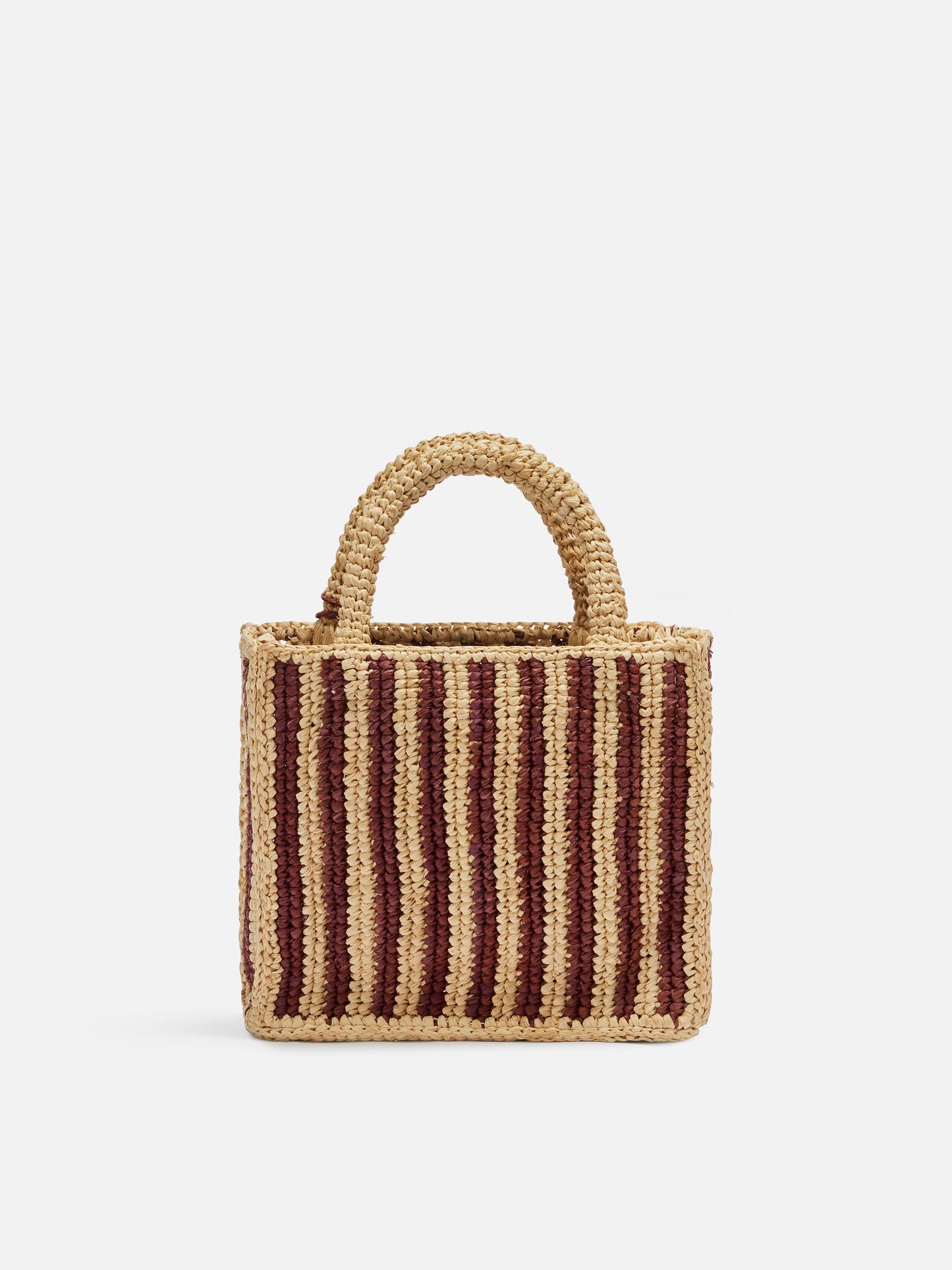 Mini Vanity Raffia bag with striped print