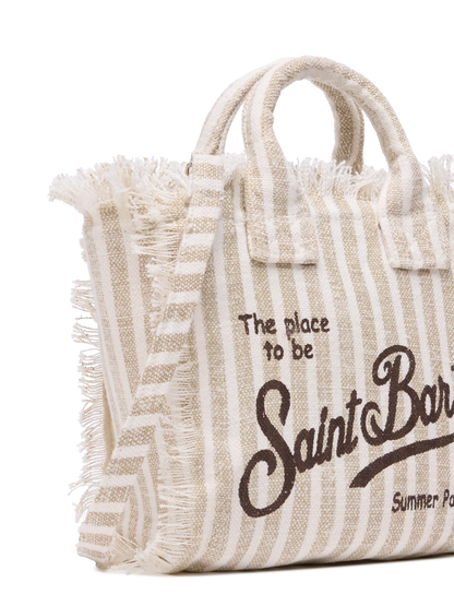 Mini Vanity Linen bag  with striped print