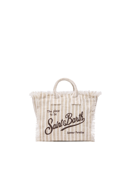 Mini Vanity Linen bag  with striped print