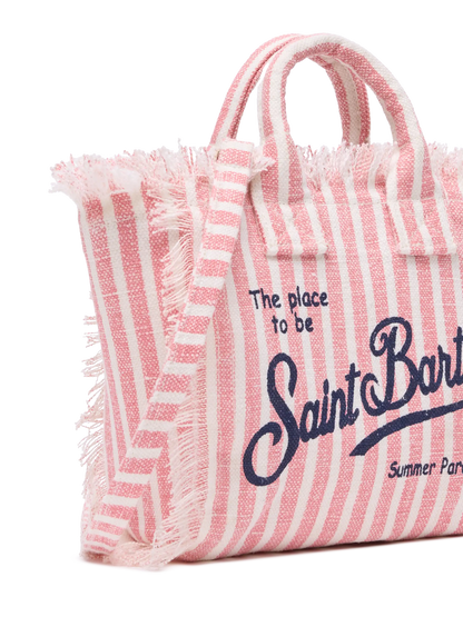 Mini Vanity Linen bag  with striped print