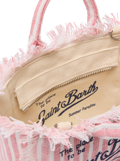Mini Vanity Linen bag  with striped print
