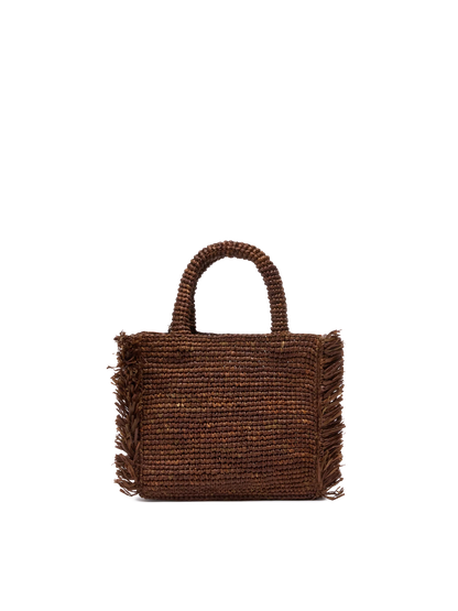 Mini Vanity Raffia Fringes bag with Saint Barth embroidery - MC2 Saint Barth