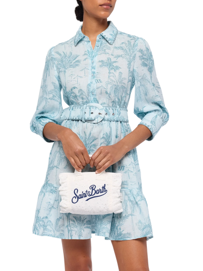 White Sangallo lace Mini Vanity Volant bag