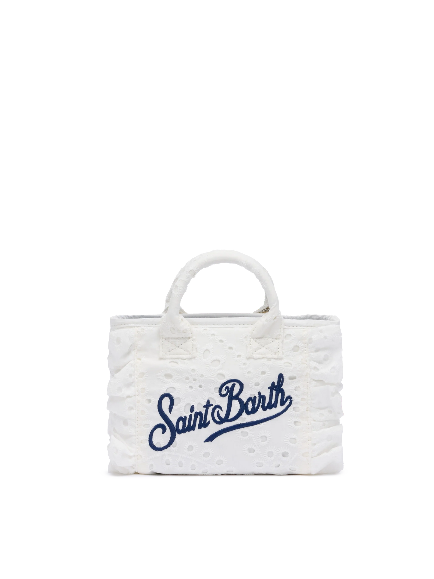 White Sangallo lace Mini Vanity Volant bag