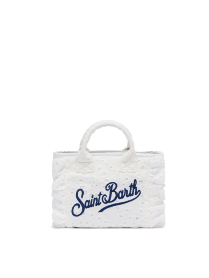 White Sangallo lace Mini Vanity Volant bag