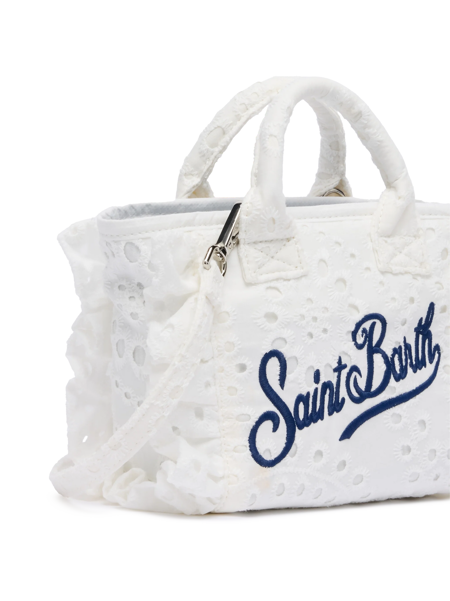 White Sangallo lace Mini Vanity Volant bag