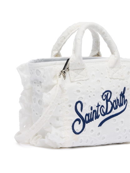 White Sangallo lace Mini Vanity Volant bag