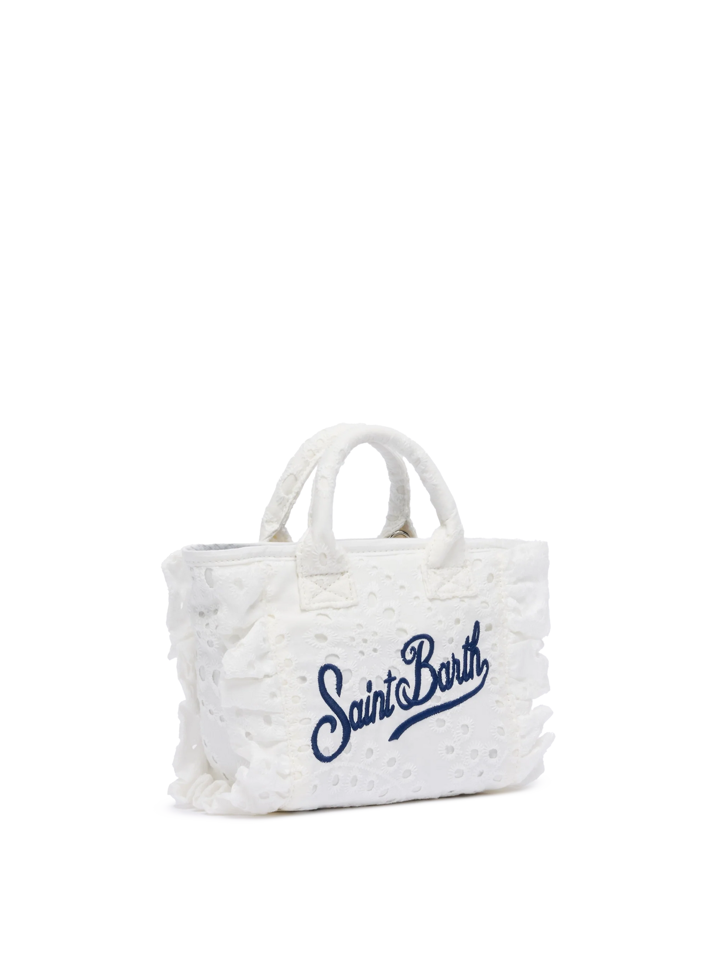 White Sangallo lace Mini Vanity Volant bag
