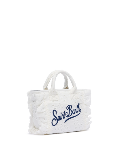 White Sangallo lace Mini Vanity Volant bag