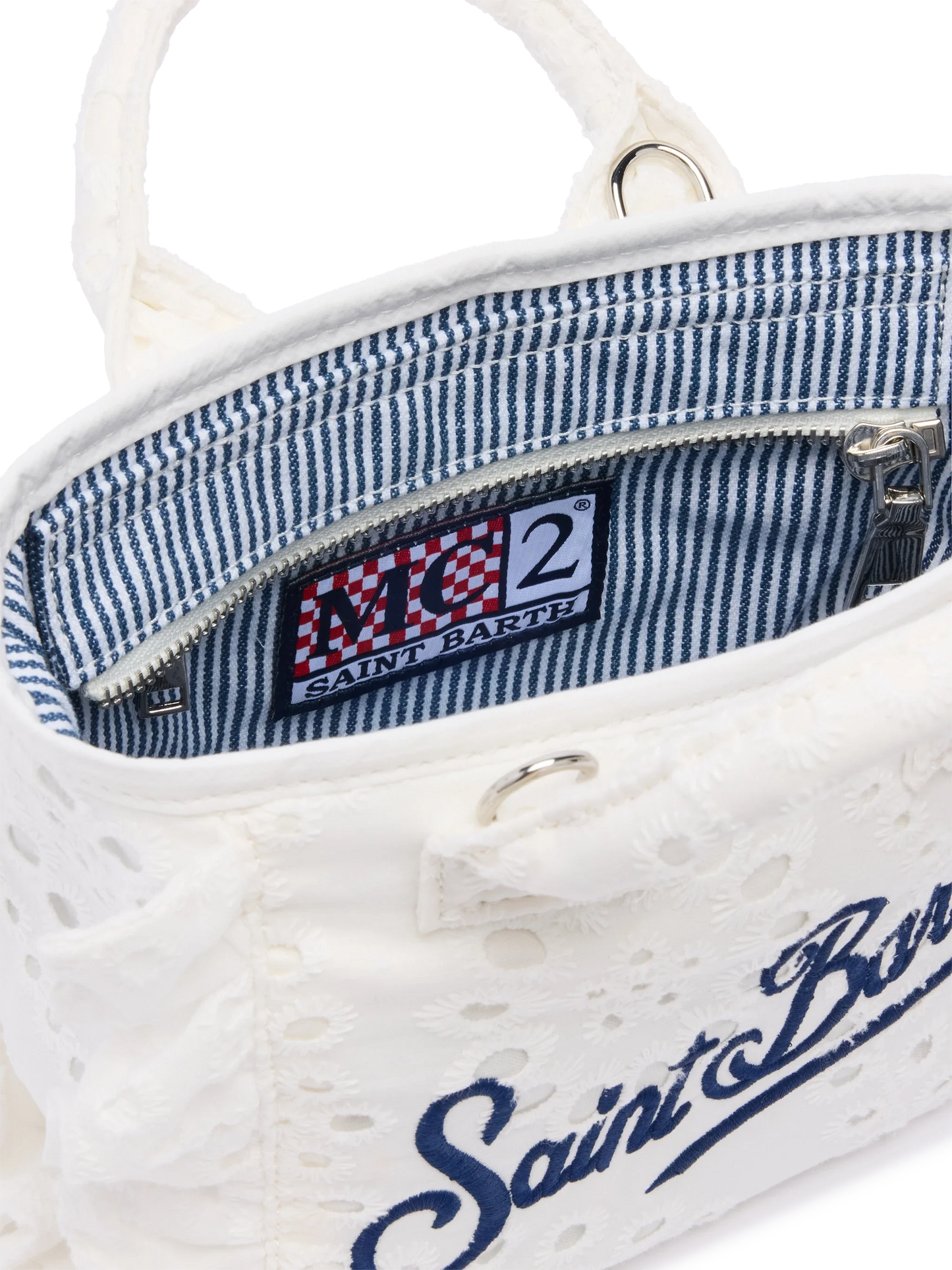 White Sangallo lace Mini Vanity Volant bag