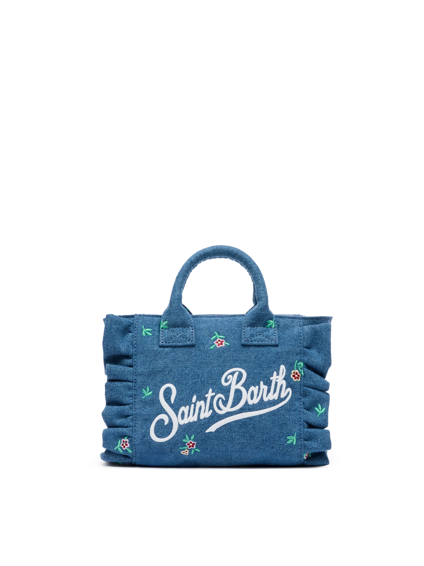 Mini Vanity Volant bag with Saint Barth logo and flower embroidery