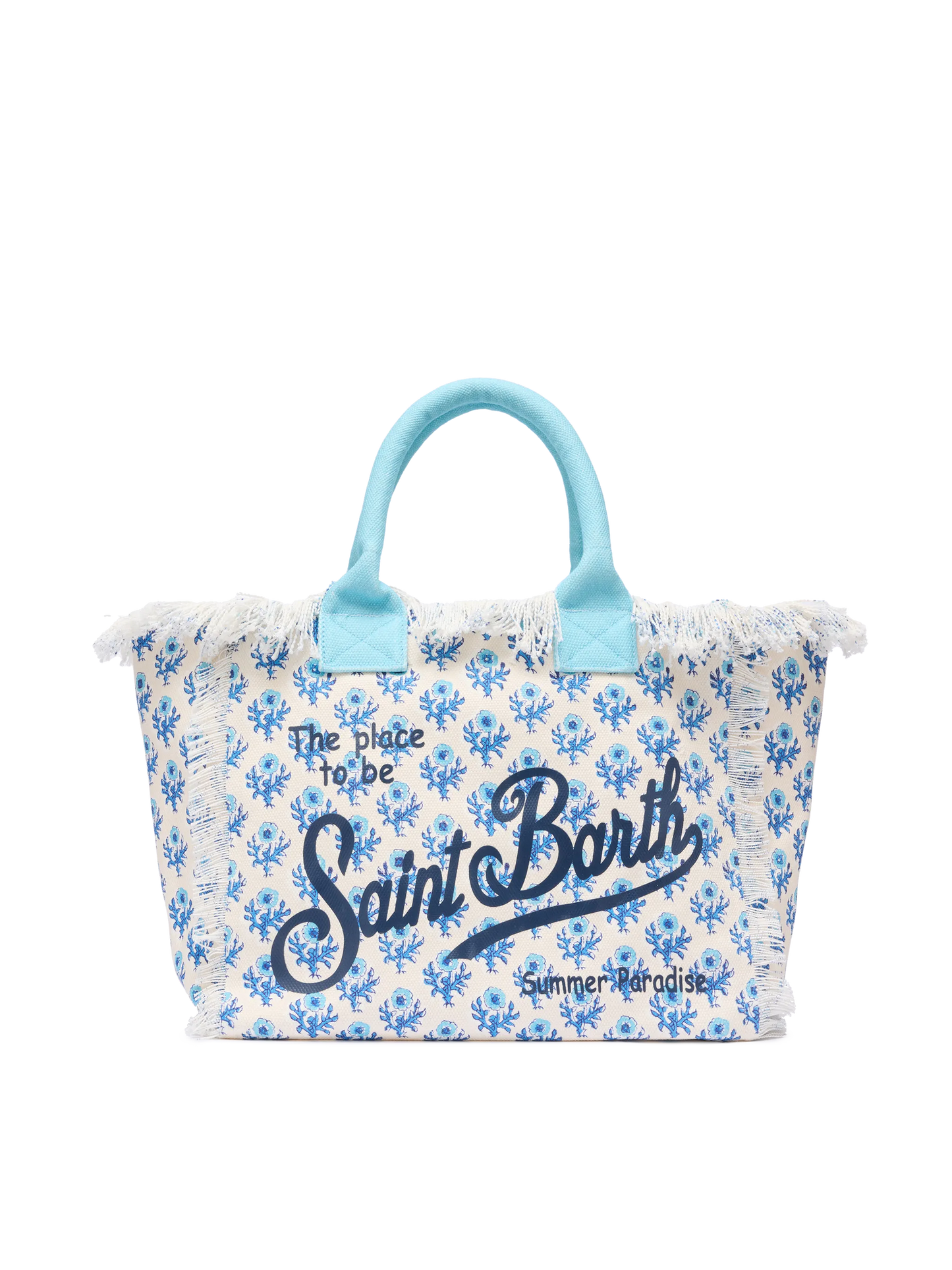 Cotton canvas Vanity tote bag with flower print - MC2 Saint Barth