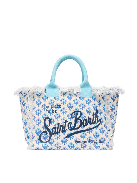 Cotton canvas Vanity tote bag with flower print - MC2 Saint Barth
