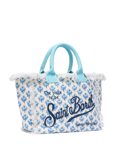 Cotton canvas Vanity tote bag with flower print - MC2 Saint Barth